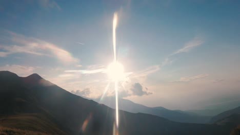 a sunset time lapse in the carpathian mountains, with clouds playing alongside