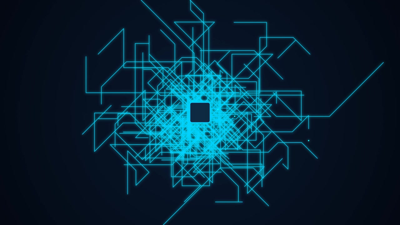 Digital Circuit Board Lines Expanding from Central Processor