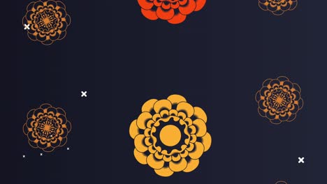 feliz tarjeta de año nuevo china con patrón de flores doradas