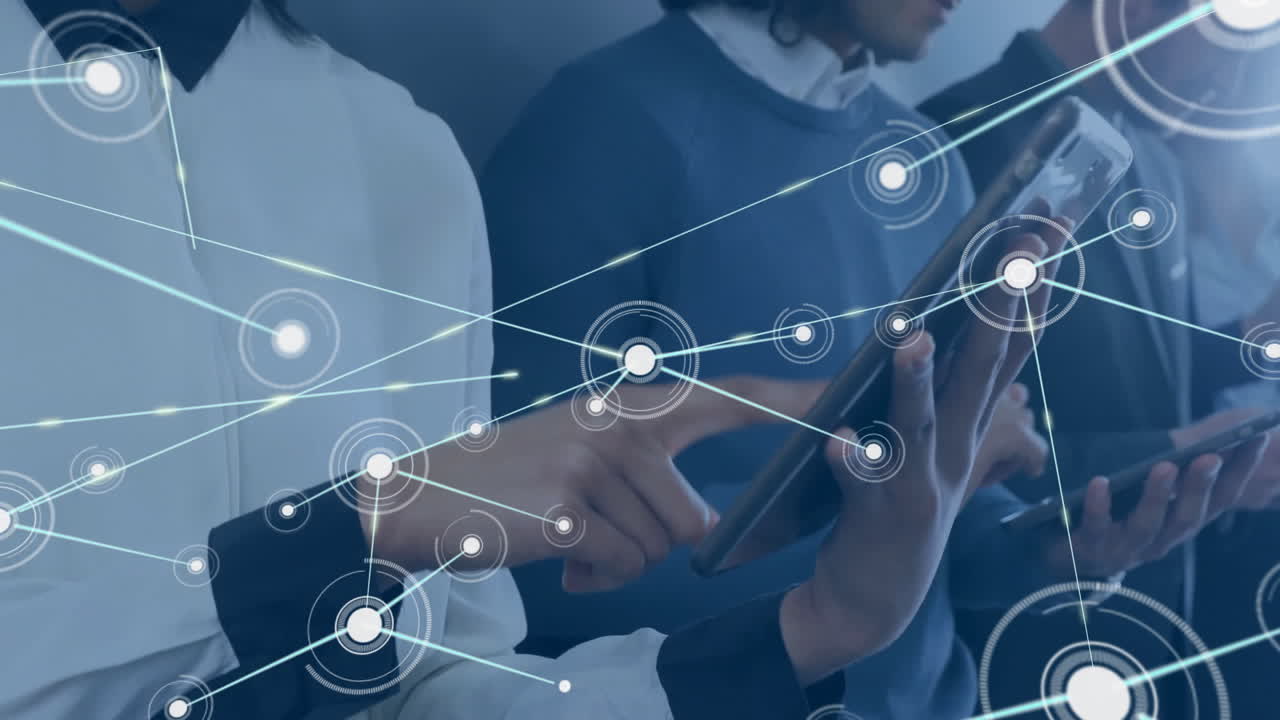 animación de la red de conexiones entre diversos empresarios