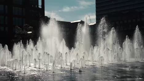 fountain in piccadilly gardens in manchester city centre-1