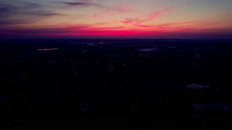 small ukrainian town at sunset
