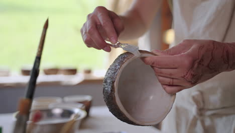 cleaning a ceramic bowl