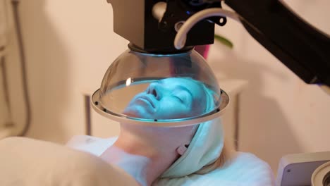 led light facial therapy treatment in the modern cosmetology clinic