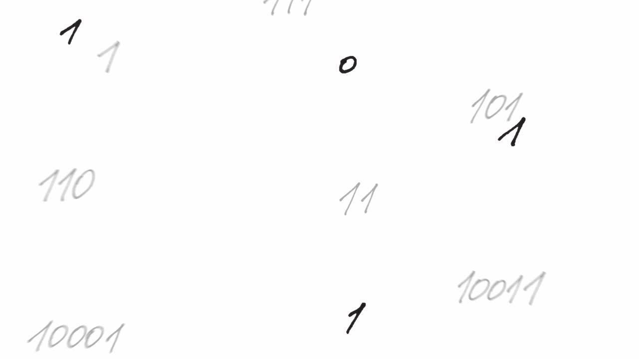 Binary code, animation. Animation on a binary code