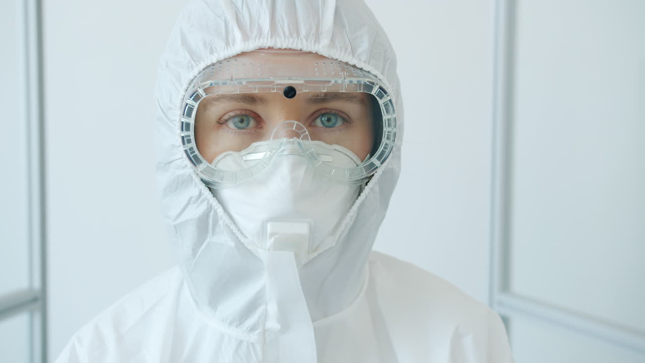 Medical worker in protective gear