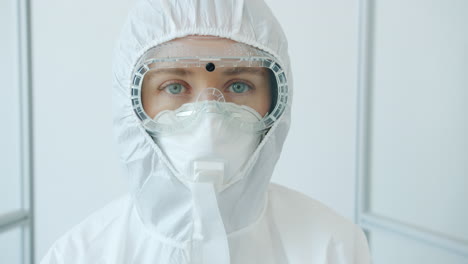 medical worker in protective gear