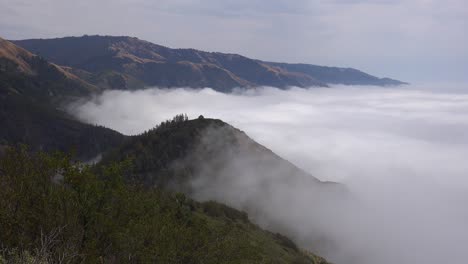 霧霧在加州海岸附近大蘇爾 (big sur) 滾動,在這場戲劇性的時間延遲拍攝中,