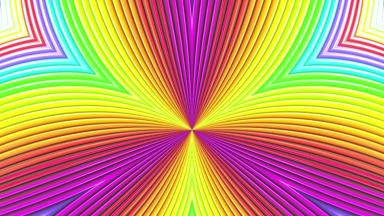 abstracto 3d sin costuras fondo brillante en 4k con cintas de arco iris. rayas multicolores arcoirís moverse cíclicamente en geometría simple estilo creativo de dibujos animados. animación suave en bucle. 36
