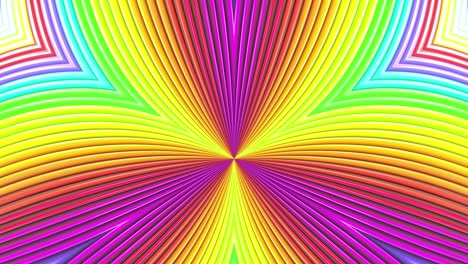abstracto 3d sin costuras fondo brillante en 4k con cintas de arco iris. rayas multicolores arcoirís moverse cíclicamente en geometría simple estilo creativo de dibujos animados. animación suave en bucle. 36