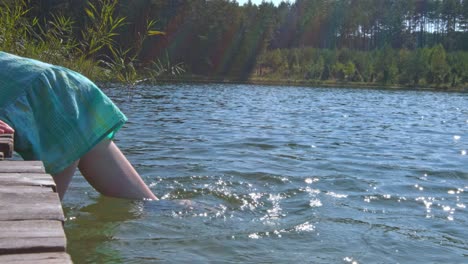 bare feet in water lake