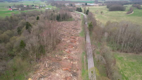 trees cleared in a non-residential area for infrastructure development