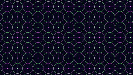 Patrones-Circulares-Coloridos-Con-Líneas-Curvas-En-Rosa,-Morado-Y-Negro