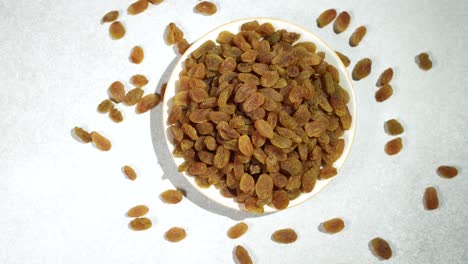 raisin are kept on a tray