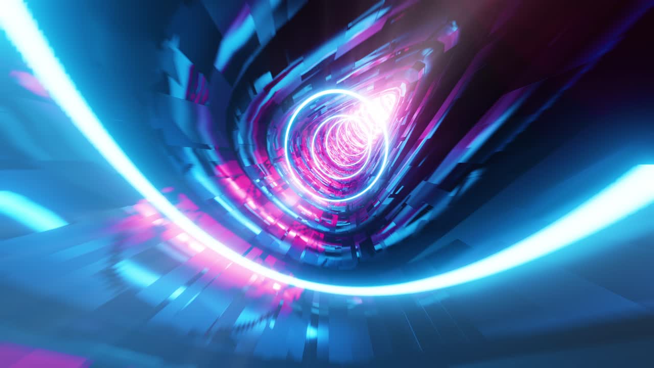 네온 빛나는 터널