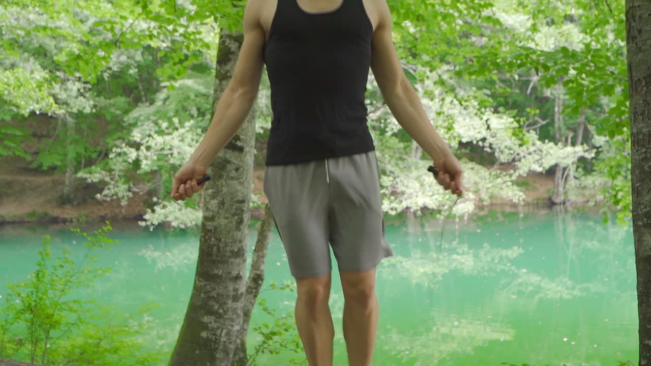 점핑맨. 슬로우 모션 비디오.