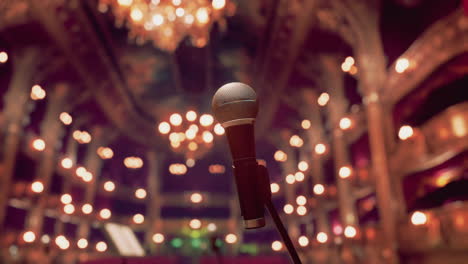 microphone on stage in a historic opera house