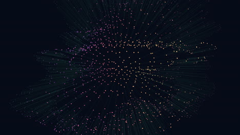 interconnected dots forming a bright circular network on dark background