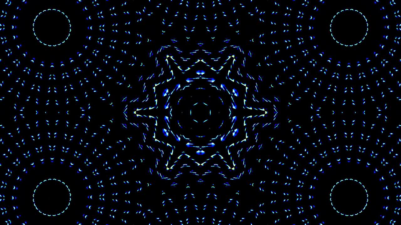 Beautiful abstract kaleidoscope that shines, a radiant light that regulates the subtle movements