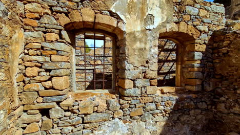 exploring the ruins of an ancient stone building