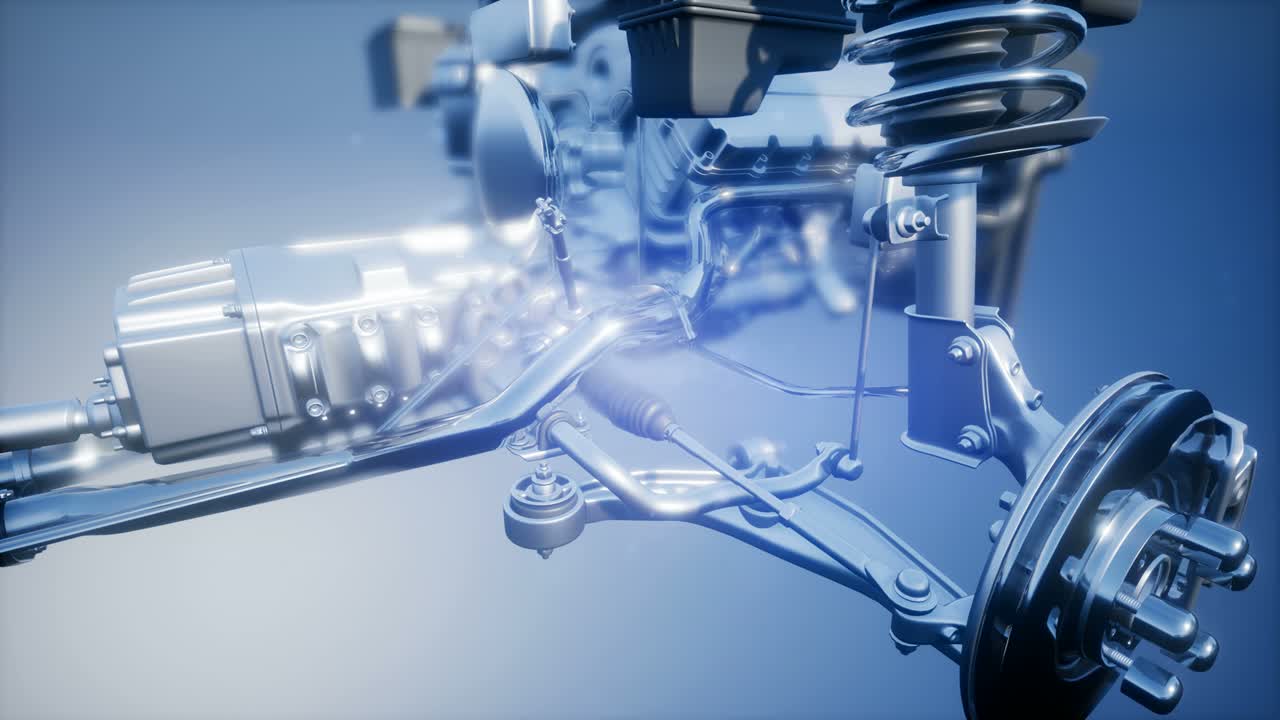 motores de automóviles detallados y otras piezas