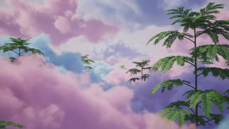 trees in the clouds