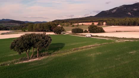 camper van touring green mountains of the mediterranean