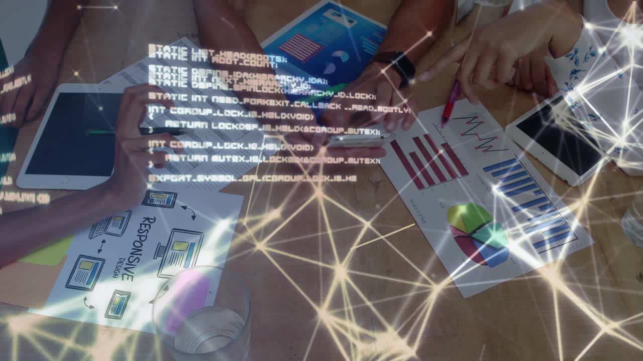 함께 일하는 사무실 동료들에 대한 연결 네트워크와 데이터 처리