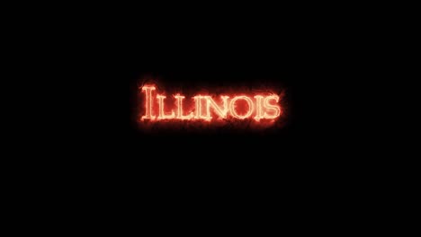 illinois written with fire. loop