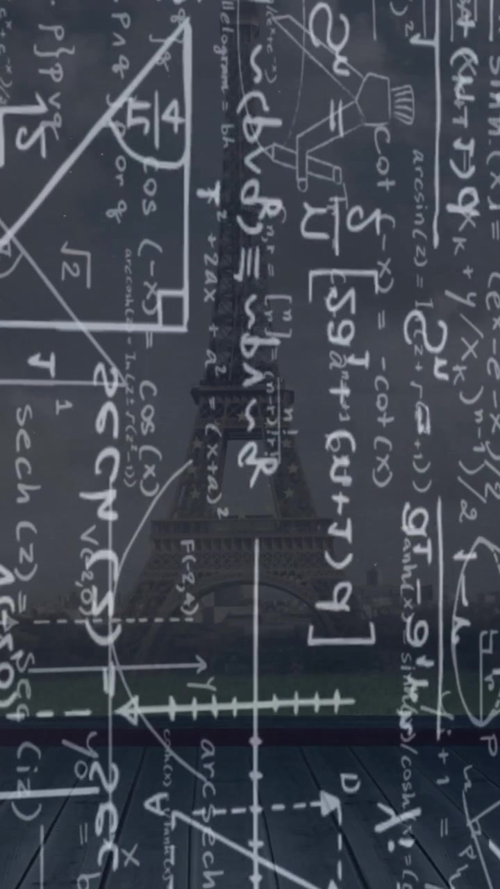 Animazione di formule matematiche su sfondo nero