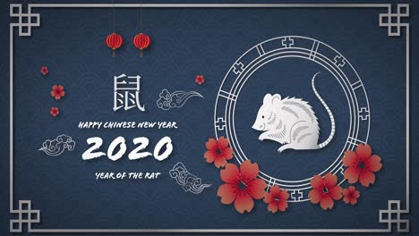 chinese new year animation of a rat in a spinning wheel 4k