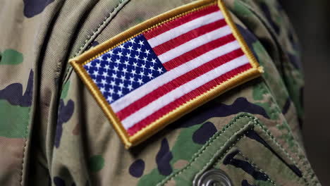 us flag patch on military uniform