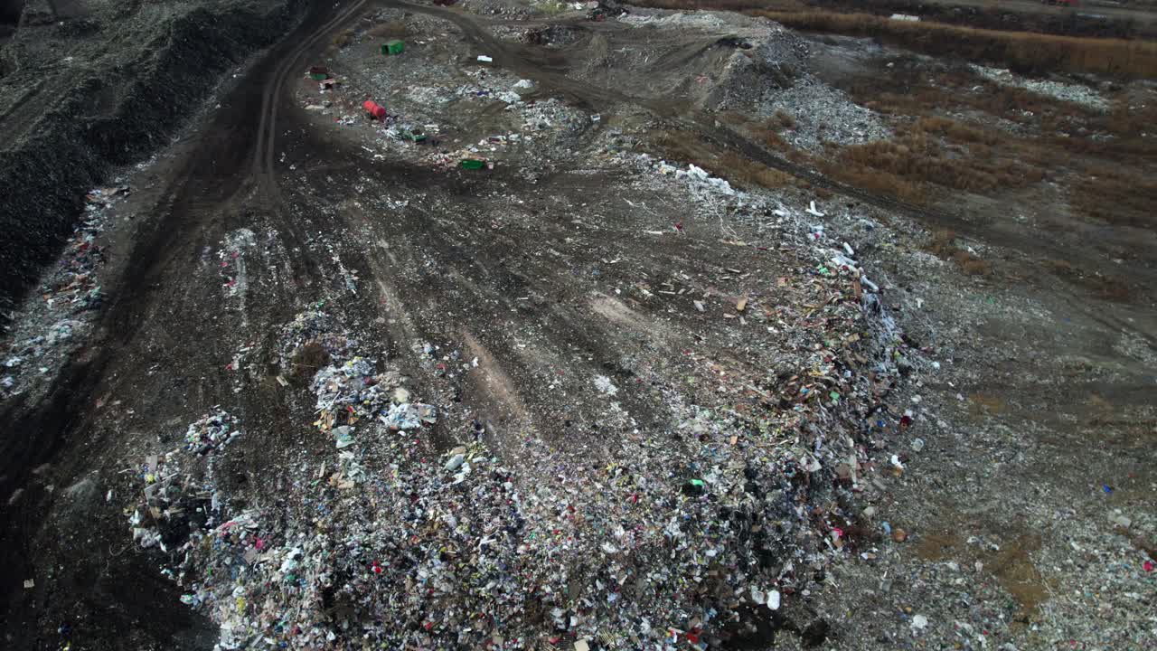 Aerial view of a large landfill
