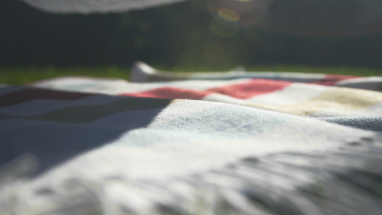 la niña se prepara para un picnic