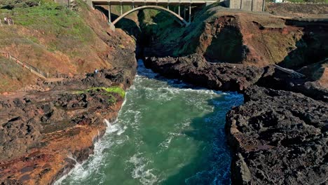 located in the cape perpetua scenic area, just three miles south of yachats oregon, thor's well is a bowl-shaped hole carved out of the rough basalt shoreline