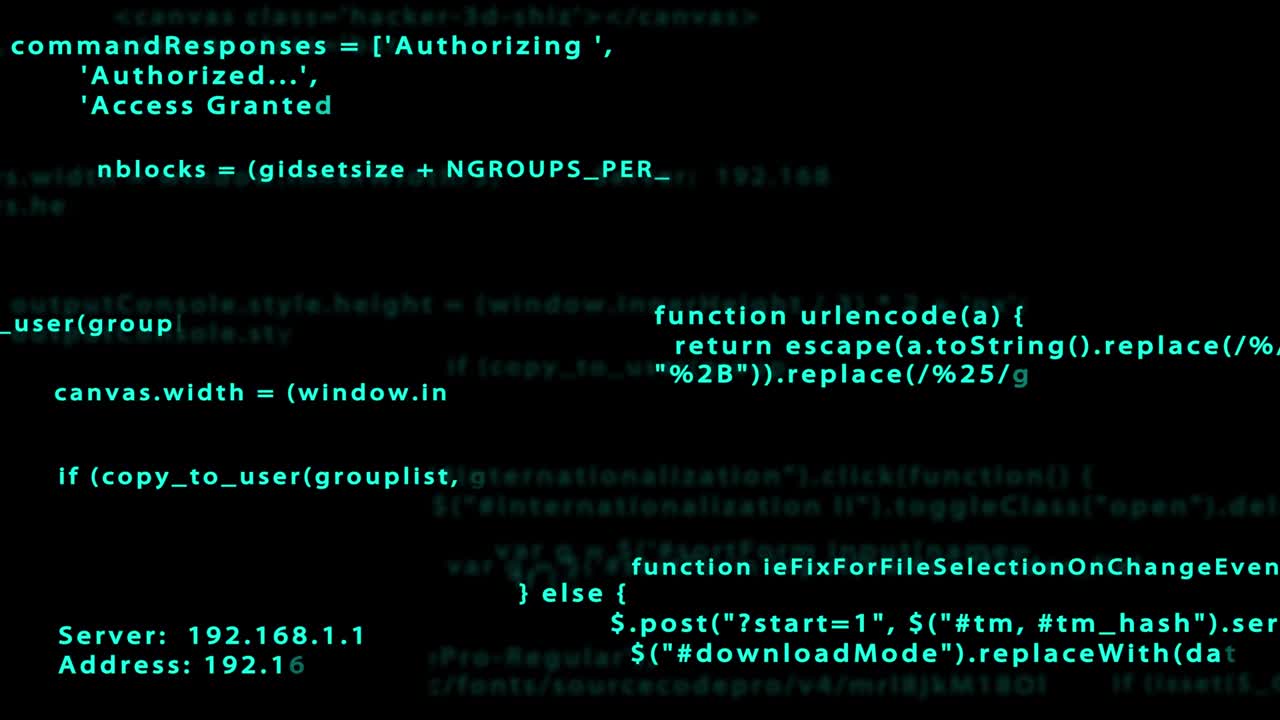 Software source code on the screen