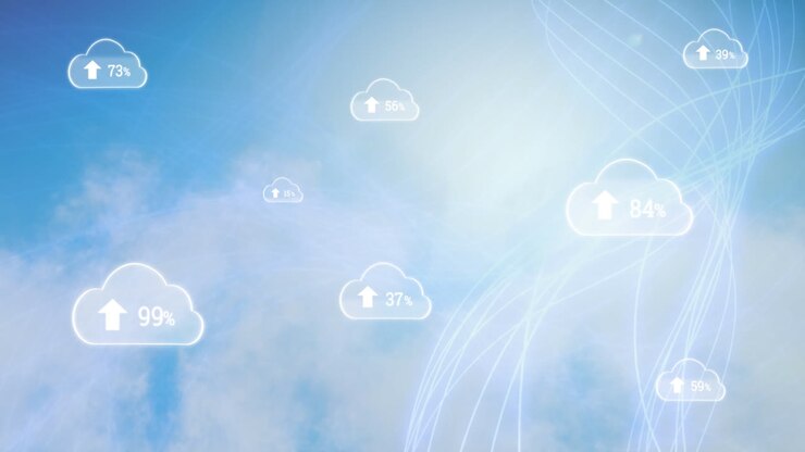 Animation of clouds with percent increasing from zero to one hundred