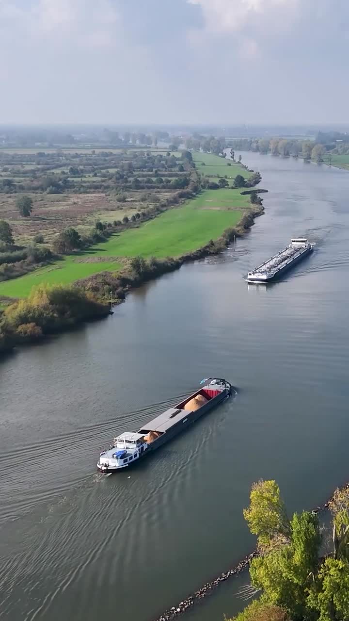 River Barges on a Scenic River