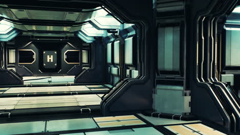 canales metálicos de ciencia ficción en naves espaciales