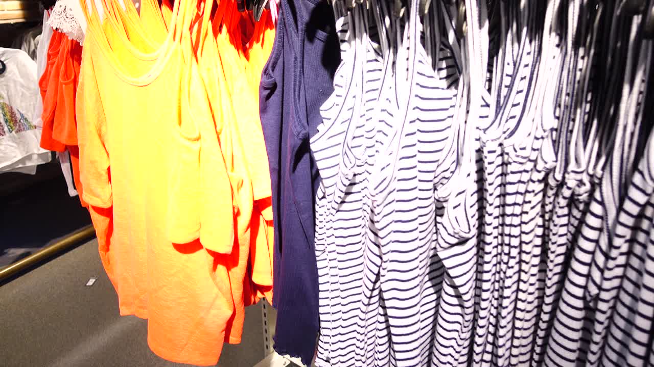 Shopping in Europe. The choice of goods in the outlet. Discounts in shops of Europe