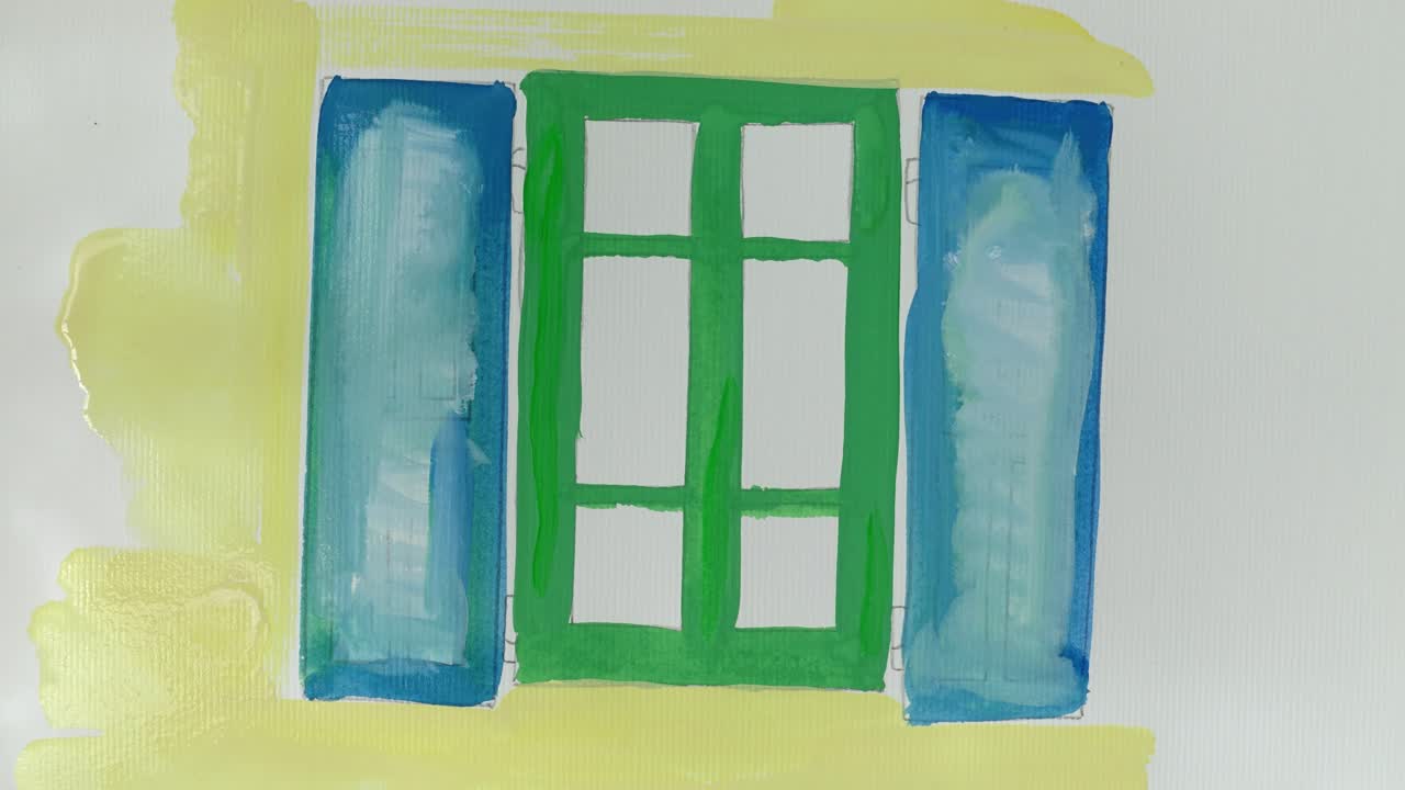Draw a window and a sun blind