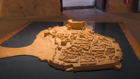 miniature carved model of peniscola in castellon, spain