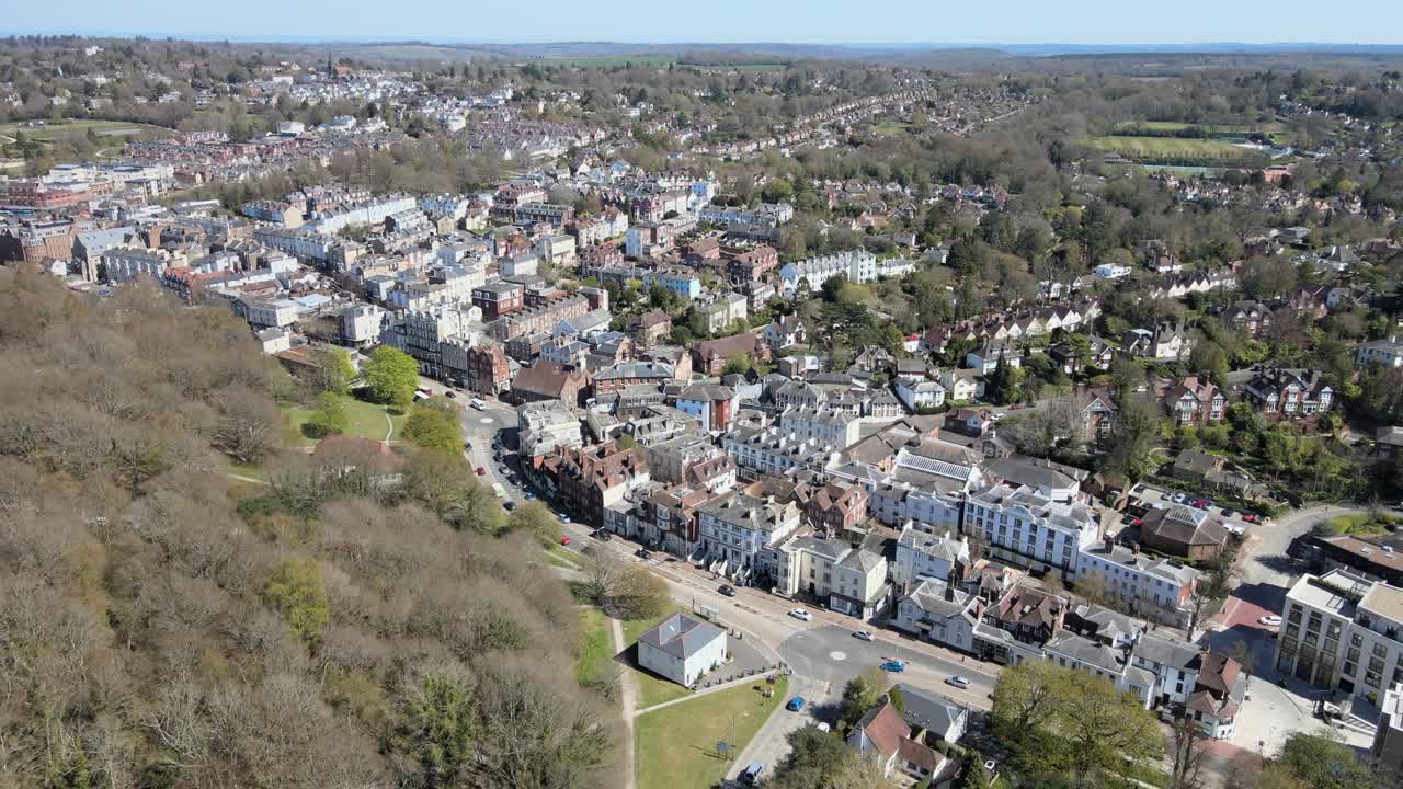 Royal Tunbridge wells Kent UK Aeria high POVl 4K