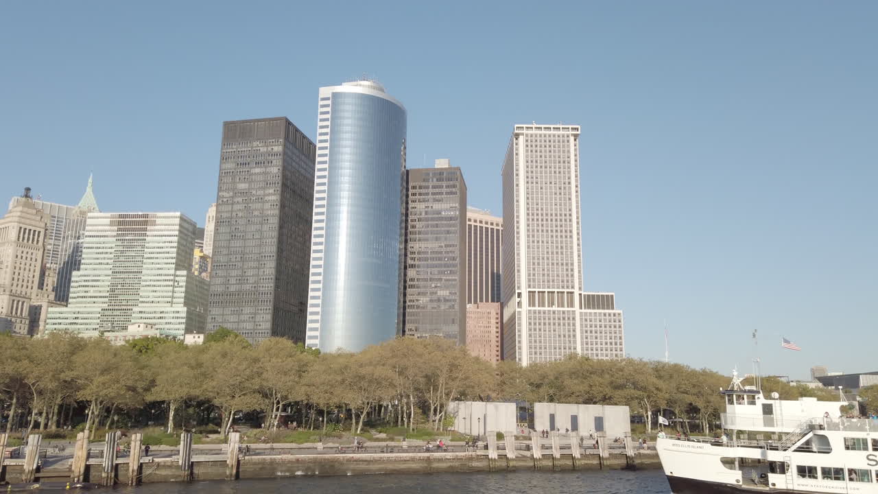 Staten Island Ferry as it approaches downtown NYC