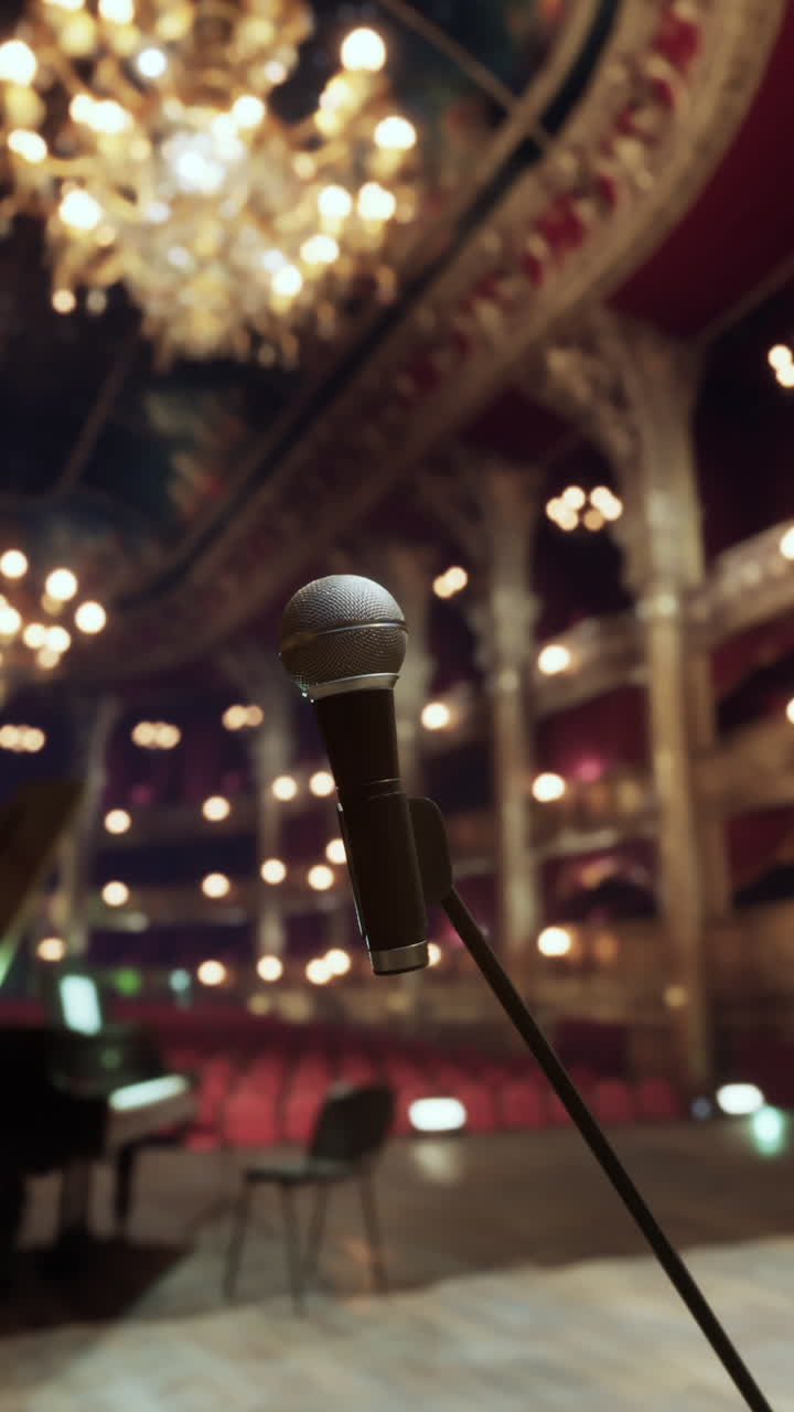micrófono en el escenario de la ópera