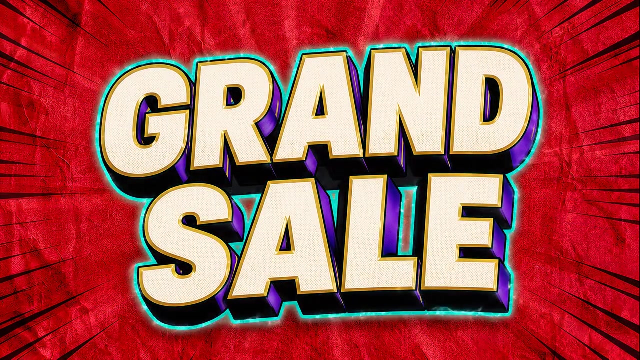 Grafik Gerak Promosi Diskon Besar dengan Gaya Buku Komik