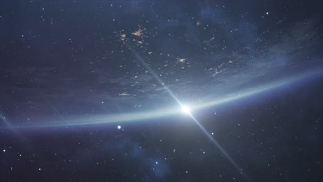 bright star earth in space