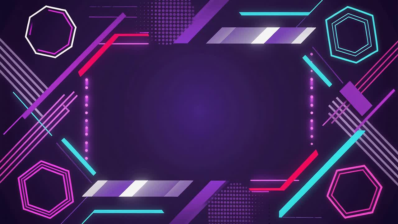 Abstract Futuristic Geometric Neon Background with Glowing Lines