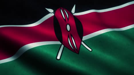 la bandera de kenia ondeando en el viento. la bandera nacional de kenia. el signo de kenia animación de bucle sin costuras. 4k