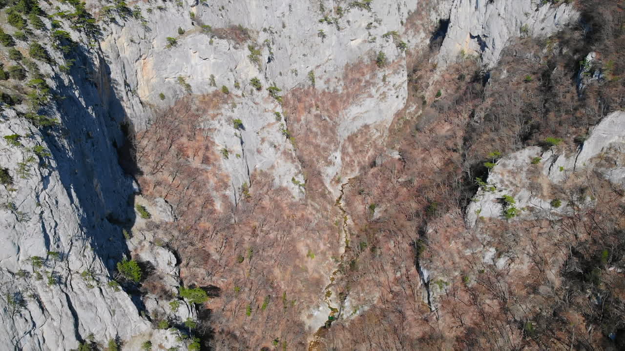Mountainous Landscape with Cliffs and Trees